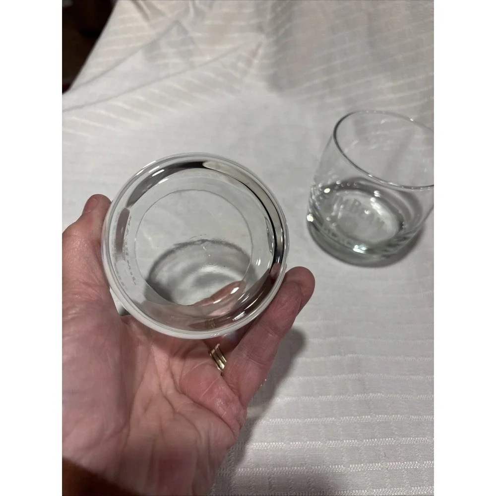 Set of 2 Jim Beam Frosted Logo‎ 8 Oz Lowball Whiskey Glasses